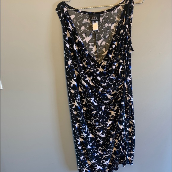 Summery black and blue floral dress,XL - Picture 5 of 5